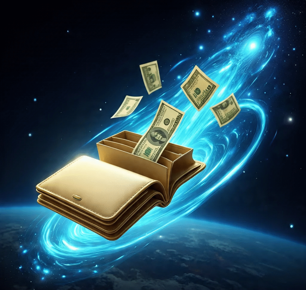 a_glowing_golden_wallet_floating_in_space2