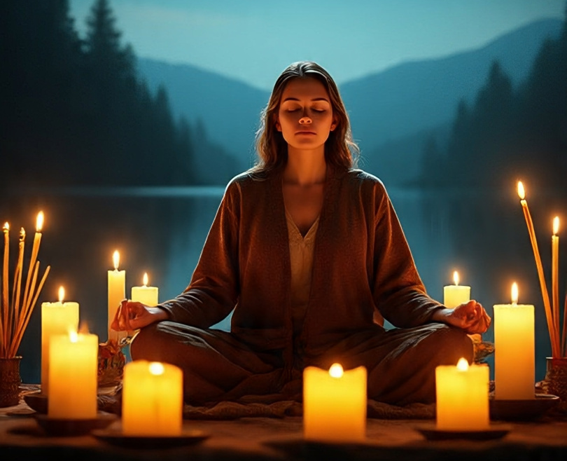 a_person_meditating_with_a_floating_hologram