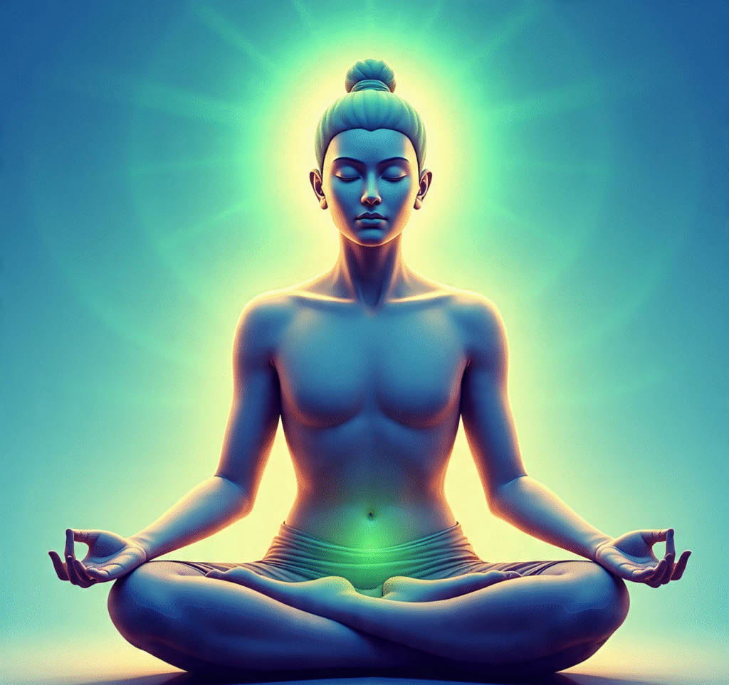 a_person_meditating_with_a_lucky_aura