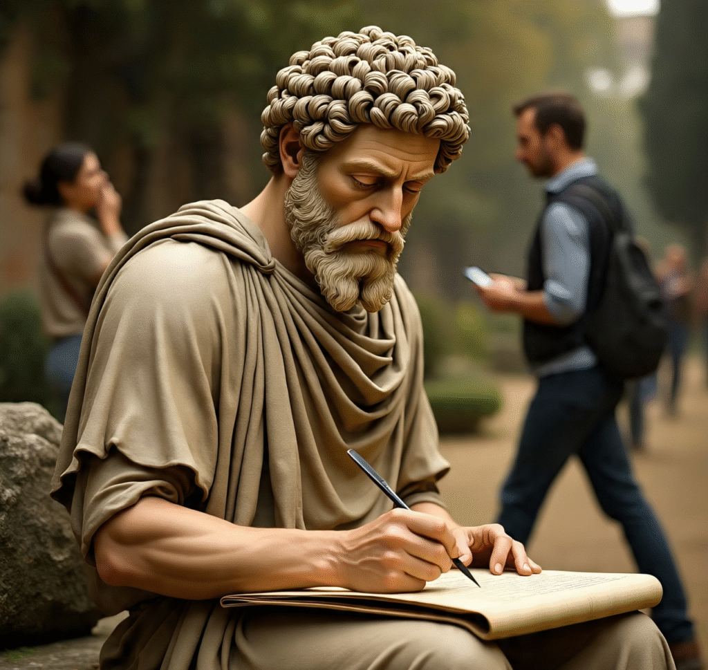 marcus_aurelius_writing_in_a_scroll_while