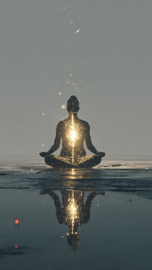 A serene, glowing human silhouette