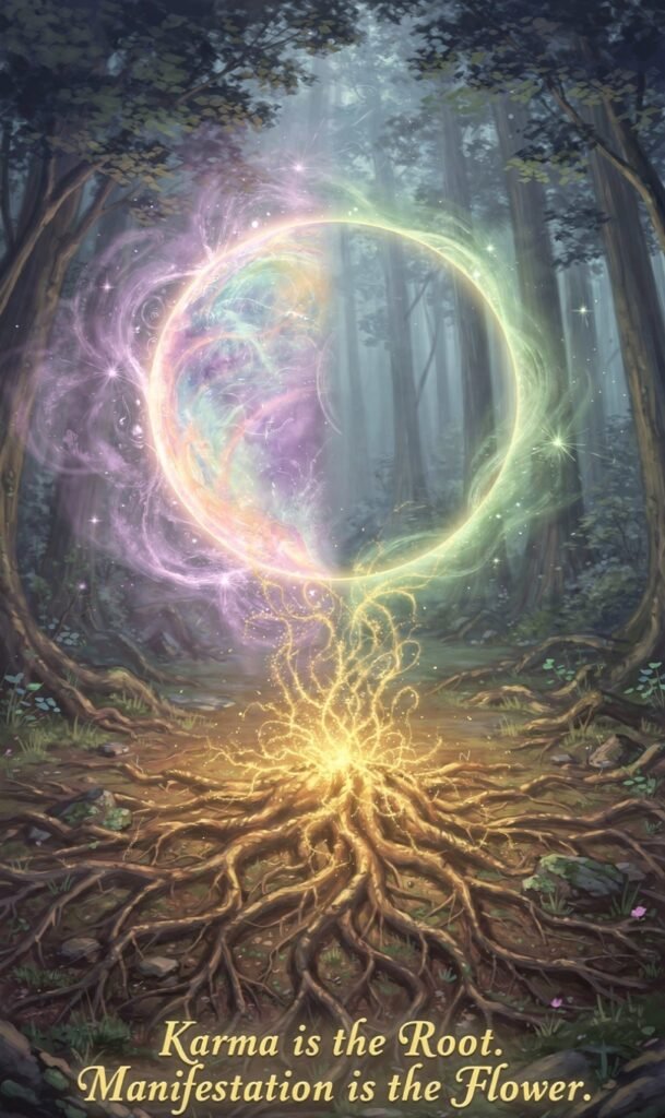 Karma is the Root. Manifestation is the Flower
