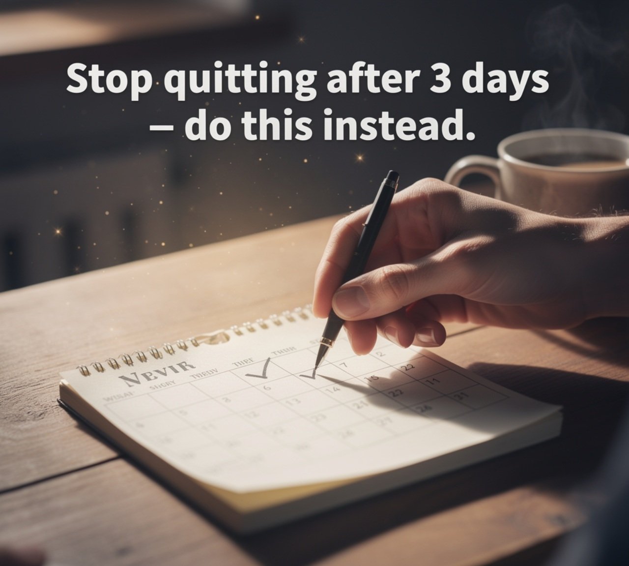 Stop quitting after 3 days