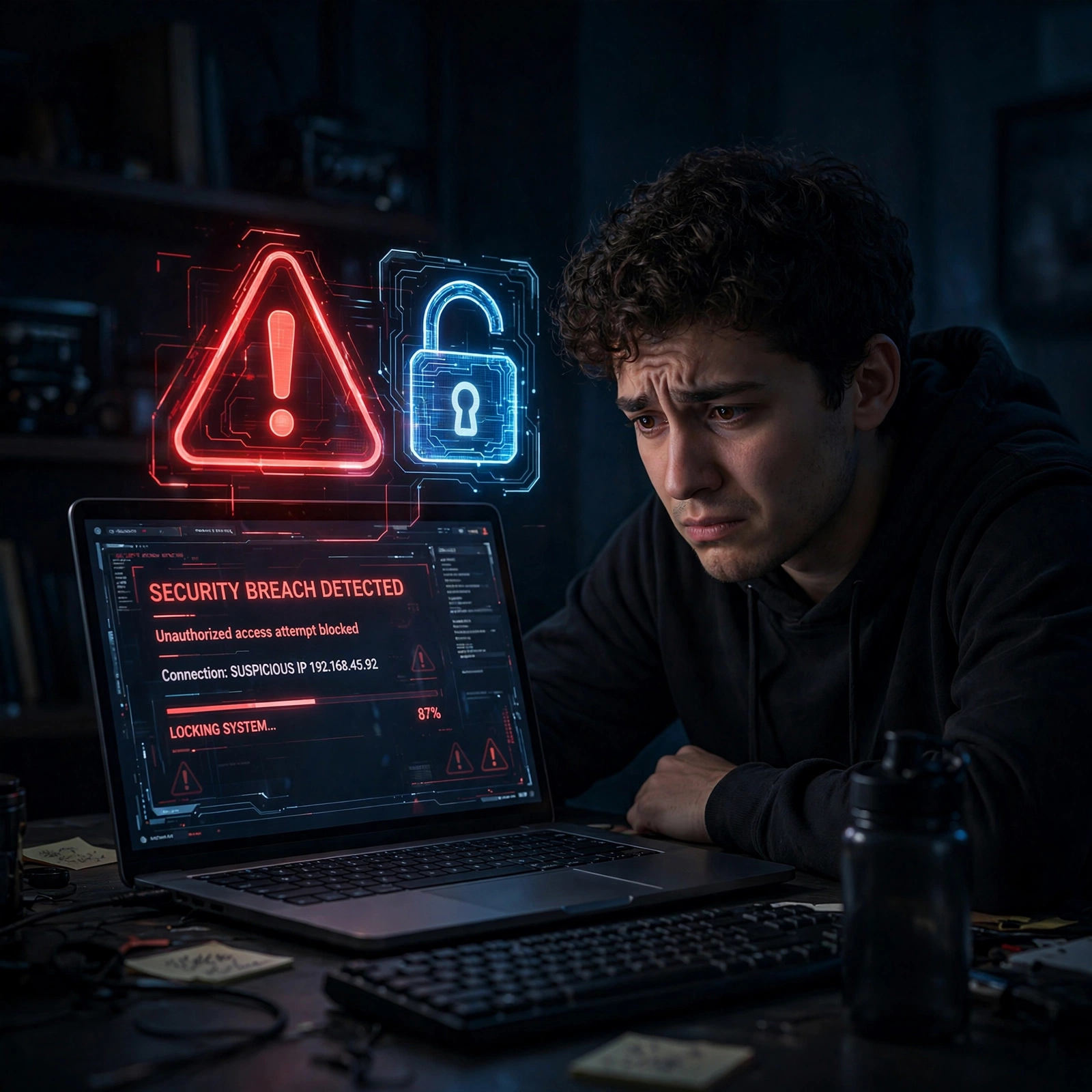 A person sitting at a laptop