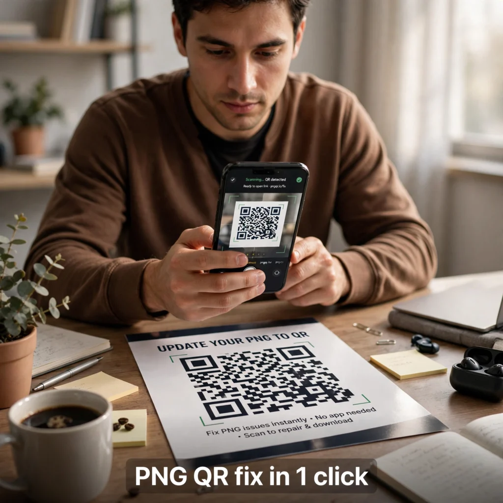 PNG QR fix in 1 click
