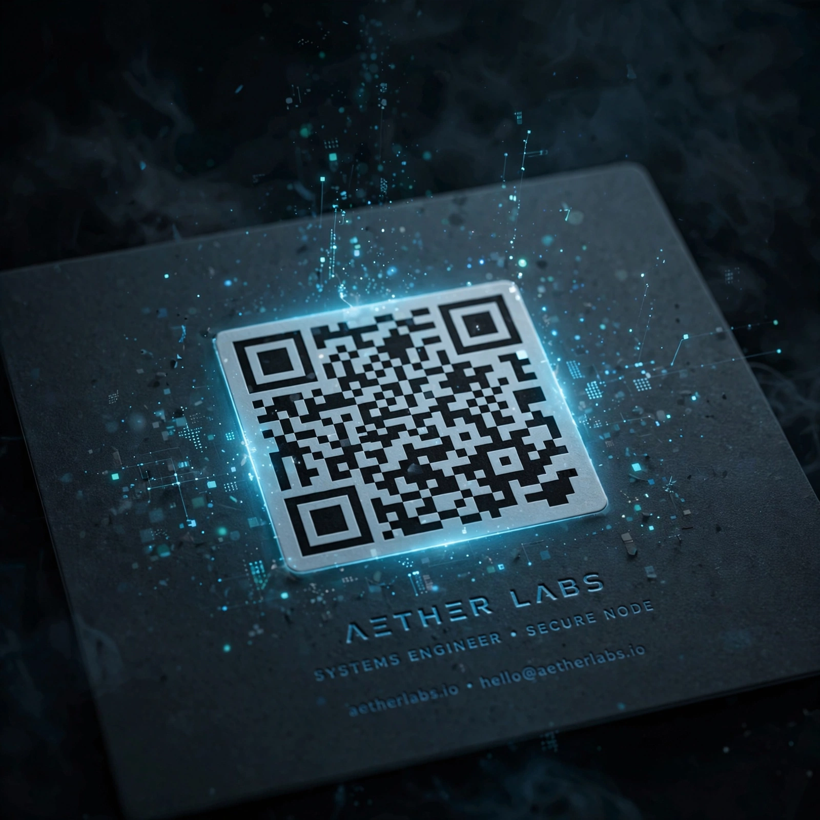 QR code on a matte business card