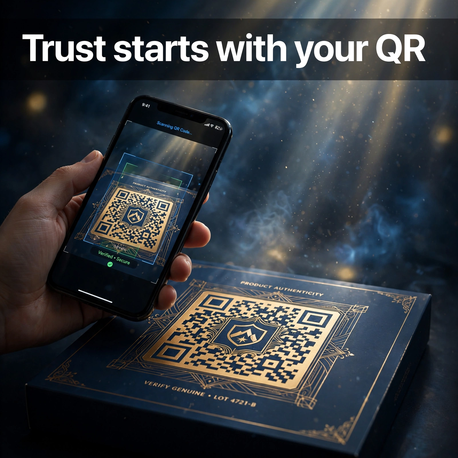 QR code on a product package