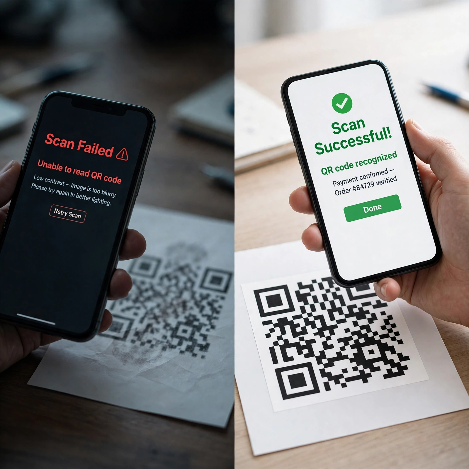 QR code. High contrast