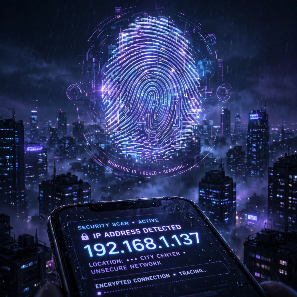smartphone screen showing an IP address