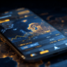 world map blurred in background